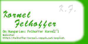 kornel felhoffer business card